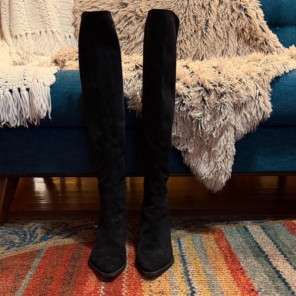 Elegant Black Over-the Knee Women's Western Boots